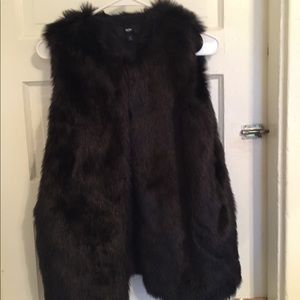 Black fur vest